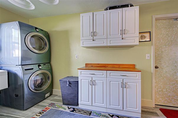 Interior, Washer, Wood Texture Flooring
