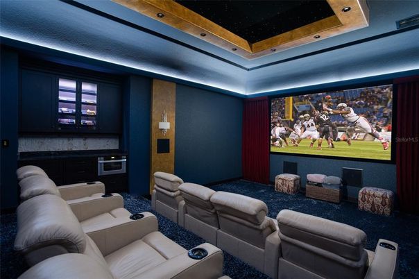 Home Theatre Room, Interior, Projection Screen, Recessed Lighting, Theatre Room