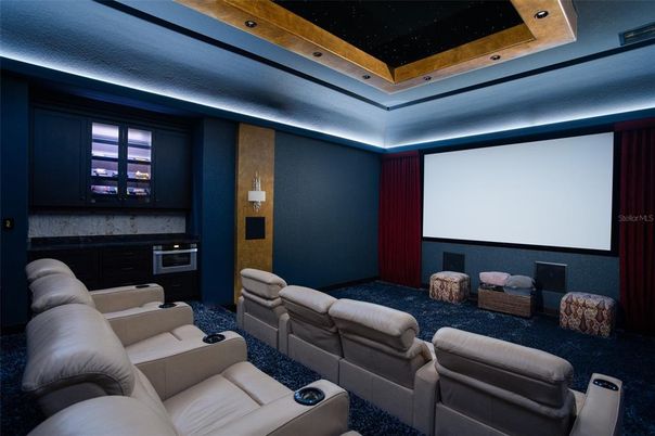 Home Theatre Room, Interior, Projection Screen, Recessed Lighting, Theatre Room