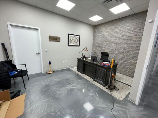 Home Office, Interior, Recessed Lighting, Stone Walls