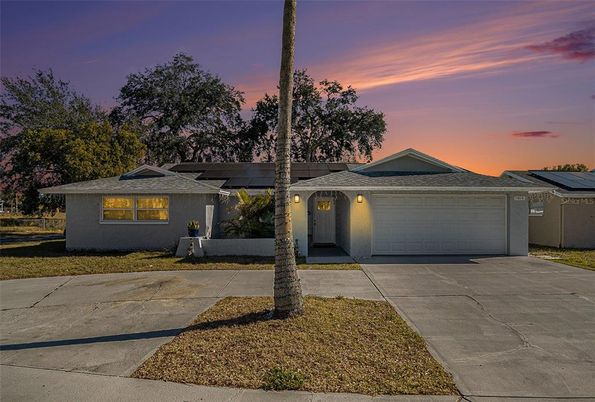Attached, Exterior, Facade, Solar Panels, Ranch