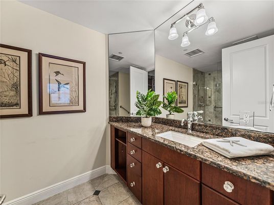 Bathroom, Dual Sink Vanities, Glass Shower, Interior
