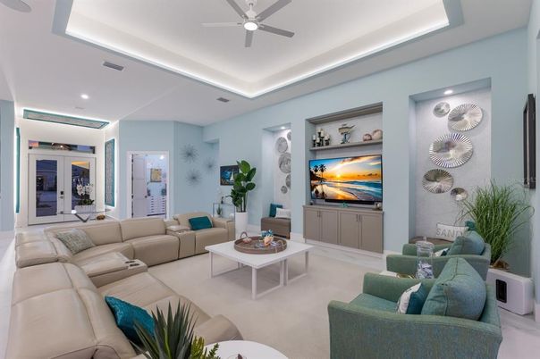 Interior, Living room, Recessed Lighting