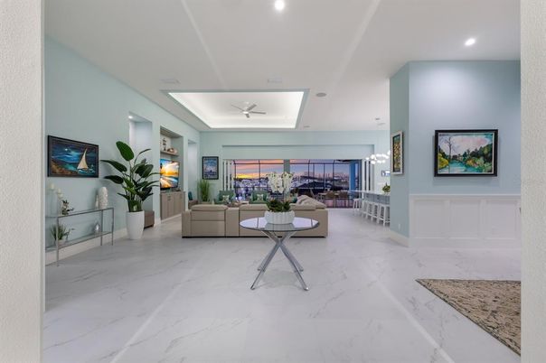 Interior, Living room, Marble, Recessed Lighting