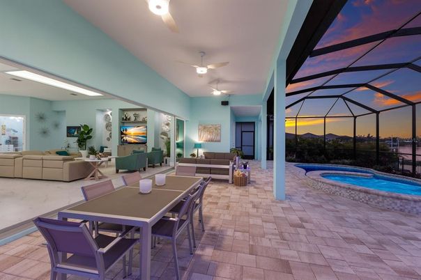 Dining room, Glass Ceilings, Interior, Living room, Pool, Sun Room