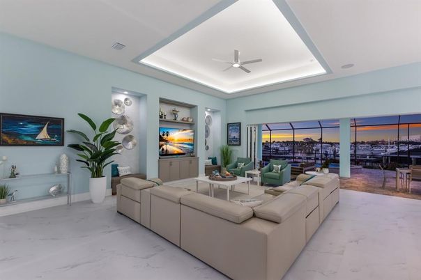 Interior, Living room, Marble, Recessed Lighting
