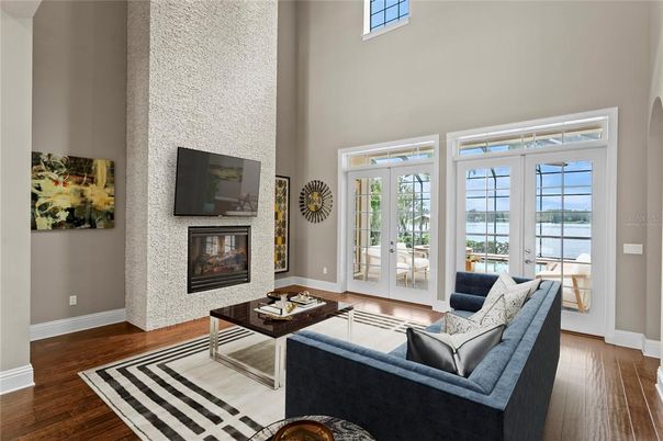 Fireplace, Interior, Living room, Wood Texture Flooring
