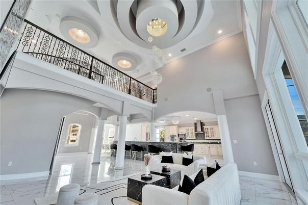 Interior, Kitchen, Living room, Marble, Recessed Lighting