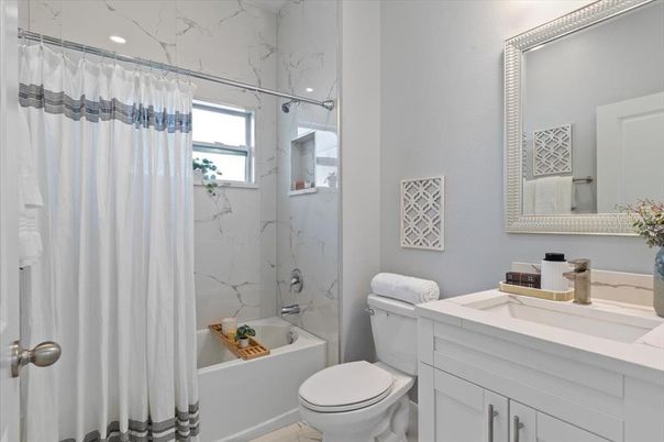 Bathroom, Interior, Marble Walls, Recessed Lighting