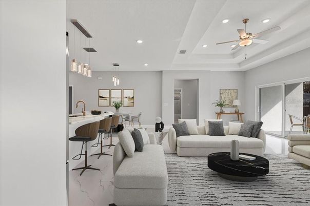 Dining room, Interior, Living room, Pendant Lights, Recessed Lighting