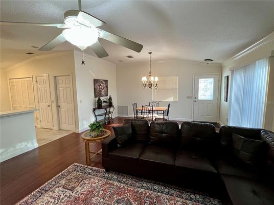 Chandelier, Dining room, Interior, Wood Texture Flooring
