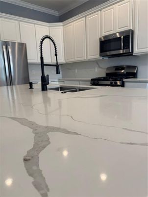 Interior, Kitchen, Marble, Recessed Lighting, Stainless Steel Appliances