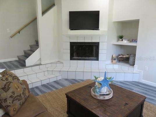 Fireplace, Interior, Wood Texture Flooring