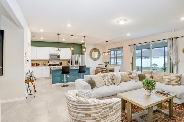Dining room, Interior, Kitchen, Living room, Pendant Lights, Recessed Lighting, Stainless Steel Appliances