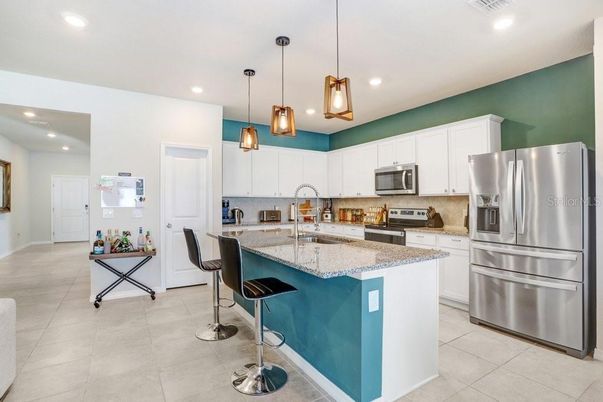 Interior, Kitchen, Pendant Lights, Recessed Lighting, Stainless Steel Appliances