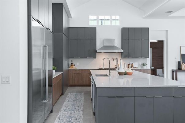 Interior, Kitchen, Stainless Steel Appliances, Wood Texture Flooring