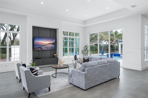 Interior, Living room, Recessed Lighting