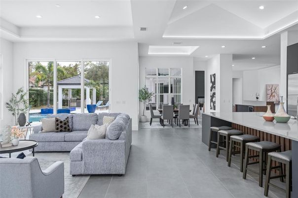 Dining room, Interior, Living room, Recessed Lighting