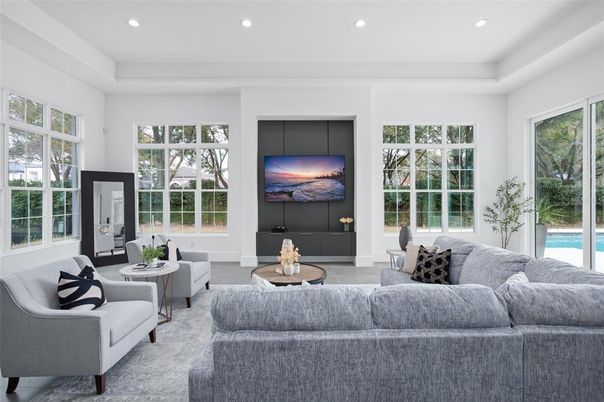 Interior, Living room, Recessed Lighting