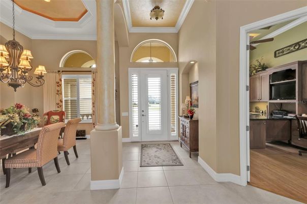 Chandelier, Dining room, Interior, Pendant Lights, Wood Texture Flooring
