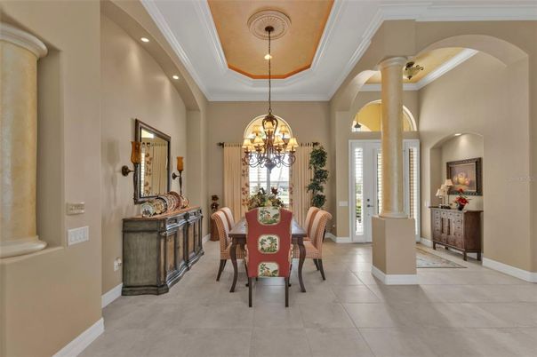 Chandelier, Dining room, Interior, Recessed Lighting