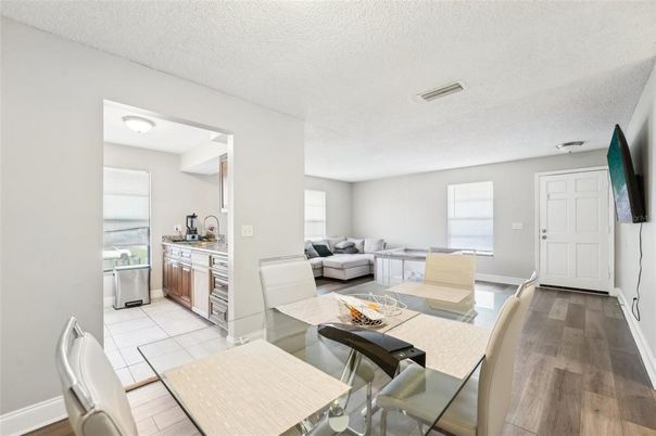 Dining room, Interior, Kitchen, Living room, Wood Texture Flooring