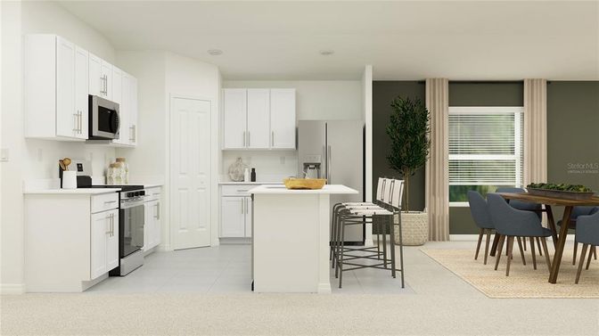 Dining room, Interior, Kitchen, Recessed Lighting, Stainless Steel Appliances