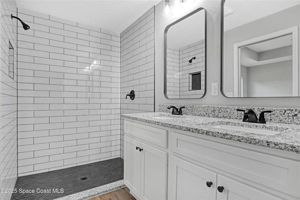 Bathroom, Dual Sink Vanities, Interior, Wood Texture Flooring