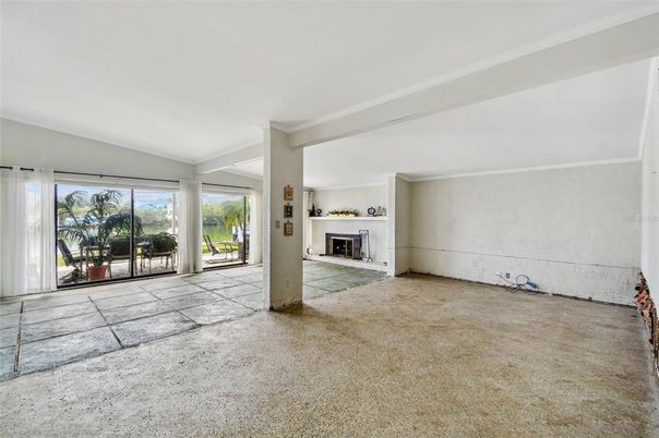 Empty room, Fireplace, Interior