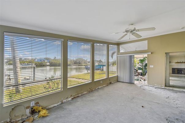 Empty room, Fireplace, Interior, Sun Room