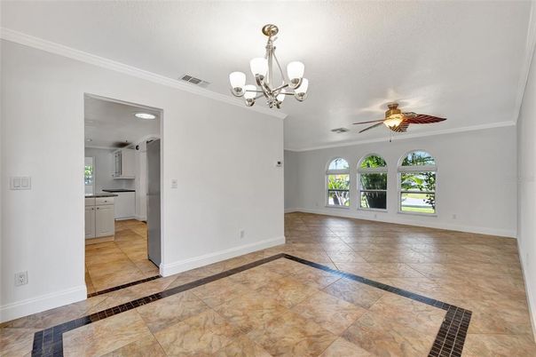Chandelier, Empty room, Interior, Kitchen