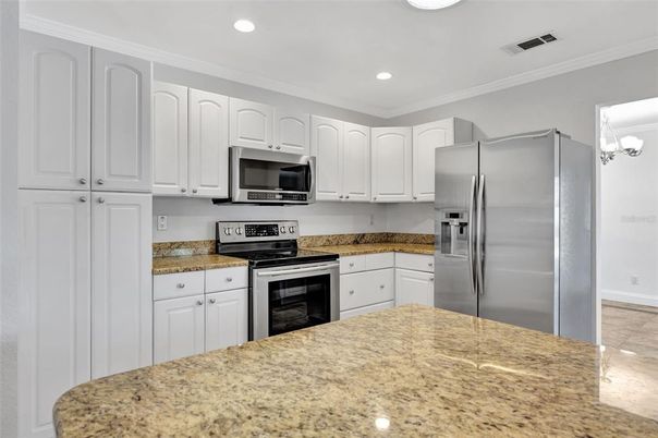 Interior, Kitchen, Recessed Lighting, Stainless Steel Appliances