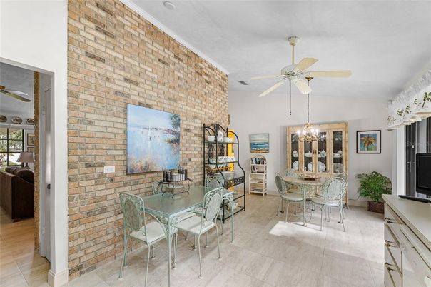 Chandelier, Dining room, Interior, Stone Walls