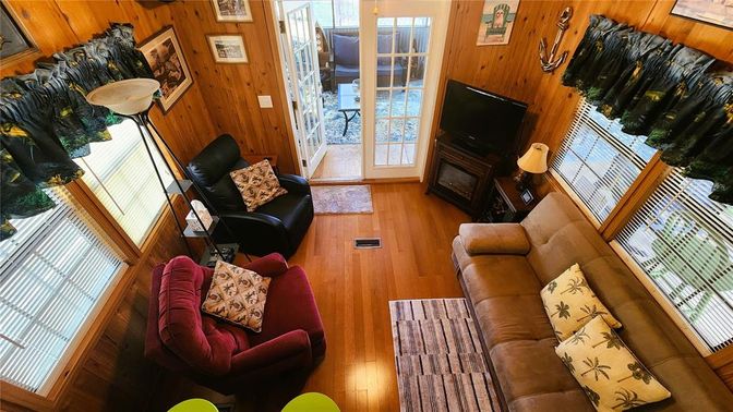 Interior, Living room, Wood Texture Flooring, Wooden Walls