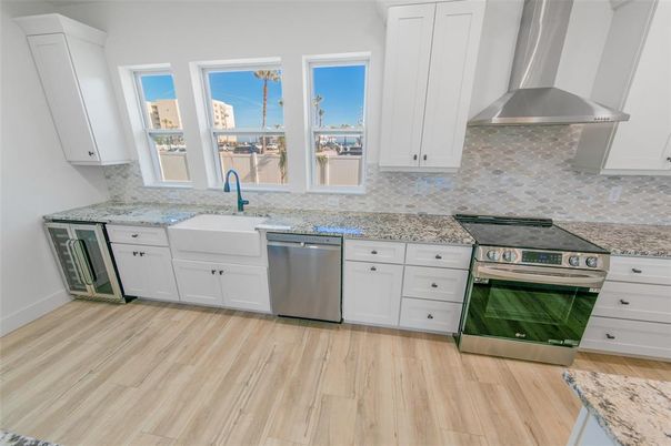 Interior, Kitchen, Stainless Steel Appliances, Wood Texture Flooring