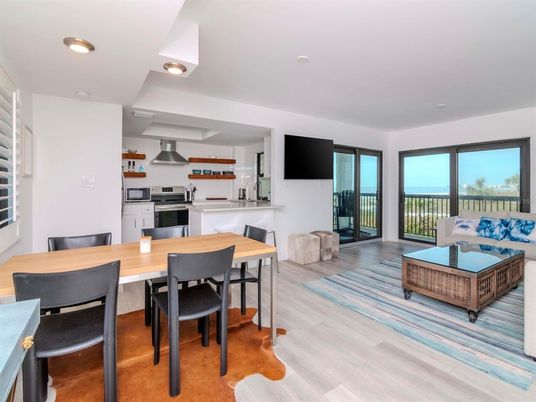 Dining room, Interior, Kitchen, Living room, Recessed Lighting, Stainless Steel Appliances, Wood Texture Flooring