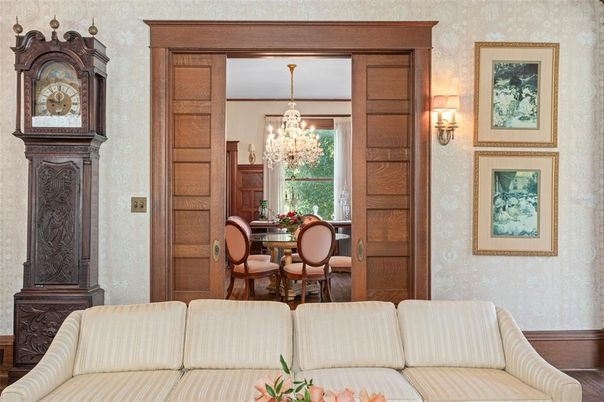 Chandelier, Dining room, Interior, Wood Texture Flooring