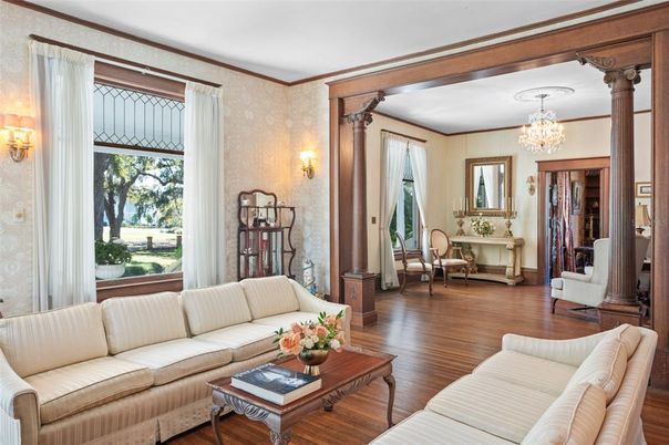 Chandelier, Interior, Living room, Wood Texture Flooring