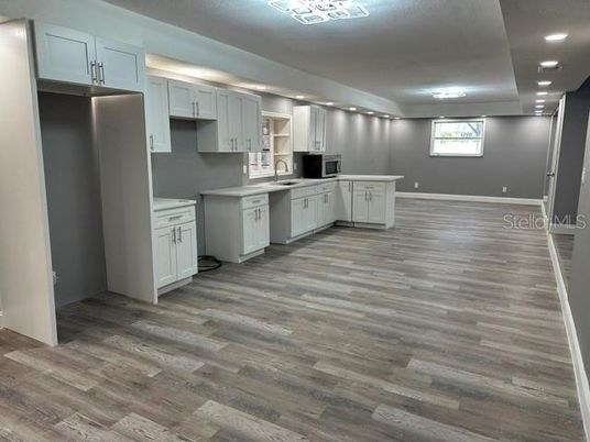 Interior, Kitchen, Recessed Lighting, Wood Texture Flooring