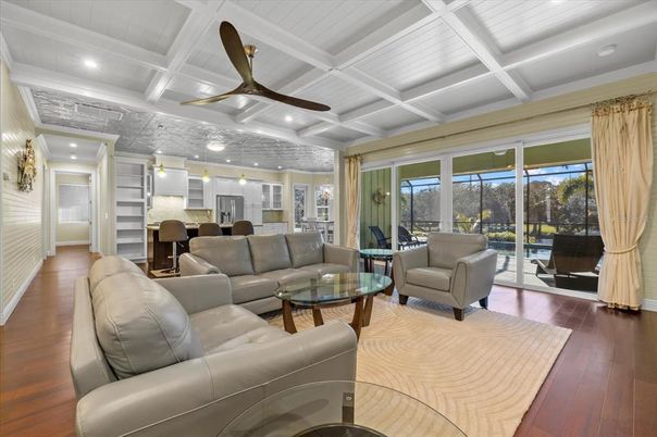 Dining room, Interior, Kitchen, Living room, Pendant Lights, Recessed Lighting, Wood Texture Flooring