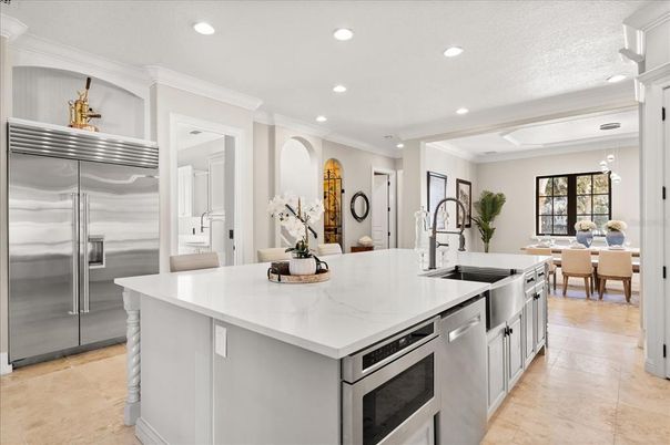 Dining room, Interior, Kitchen, Recessed Lighting, Stainless Steel Appliances