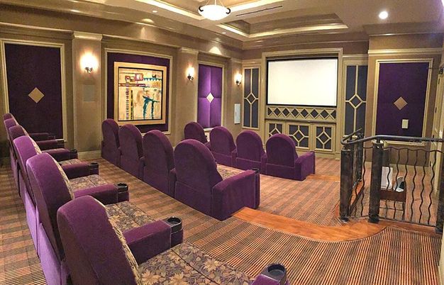 Home Theatre Room, Interior, Projection Screen, Recessed Lighting, Theatre Room