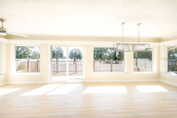 Chandelier, Empty room, Interior, Wood Texture Flooring