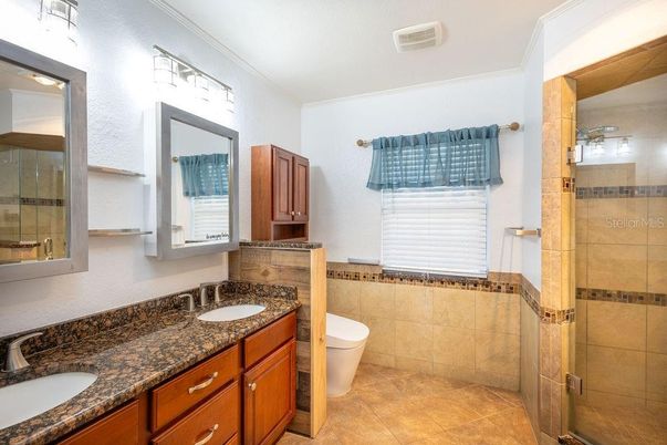 Bathroom, Dual Sink Vanities, Glass Shower, Interior
