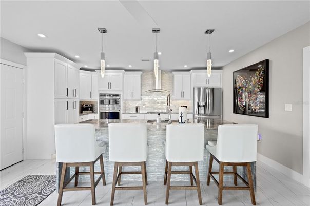 Interior, Kitchen, Pendant Lights, Recessed Lighting, Stainless Steel Appliances