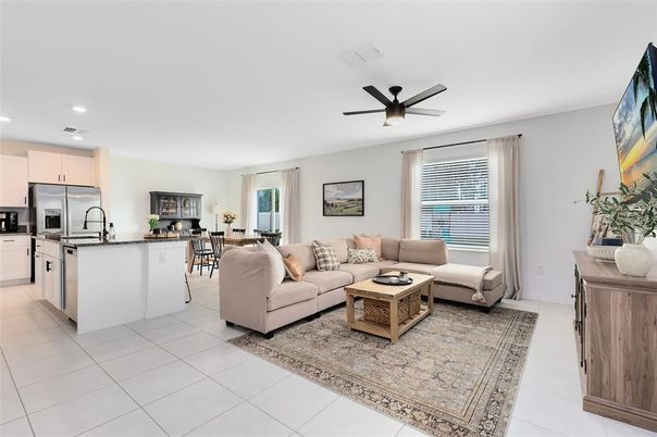 Dining room, Interior, Kitchen, Living room, Recessed Lighting, Stainless Steel Appliances