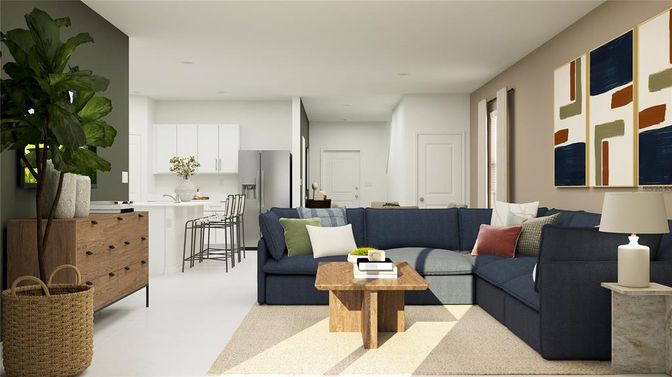 Interior, Kitchen, Living room, Recessed Lighting