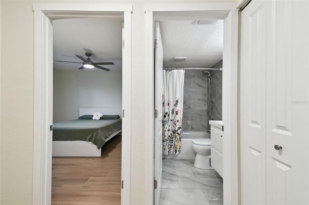 Bathroom, Bedroom, Interior, Marble, Marble Walls, Wood Texture Flooring