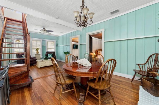 Chandelier, Dining room, Interior, Wood Texture Flooring