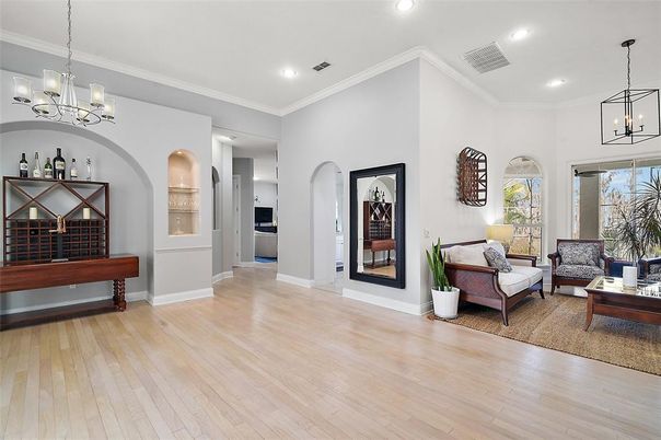 Chandelier, Interior, Pendant Lights, Recessed Lighting, Wood Texture Flooring